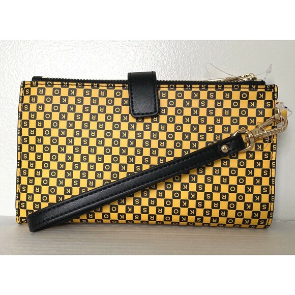 New Michael Kors New York City Taxi Jet Set Double Zip Wallet Yellow Multi - Picture 2 of 6